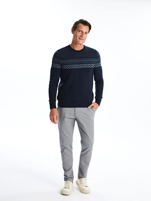 Bisiklet Yaka Erkek Triko Kazak