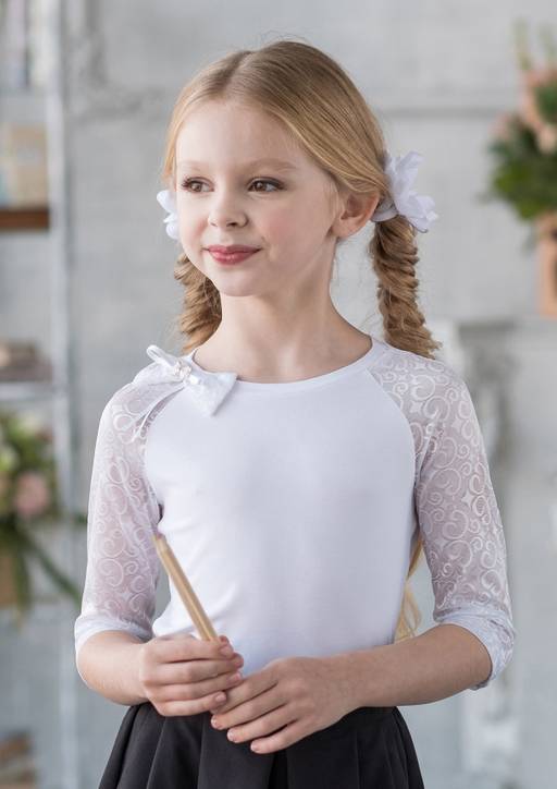 Дорис, блузка трикотажная белый/122-60-54