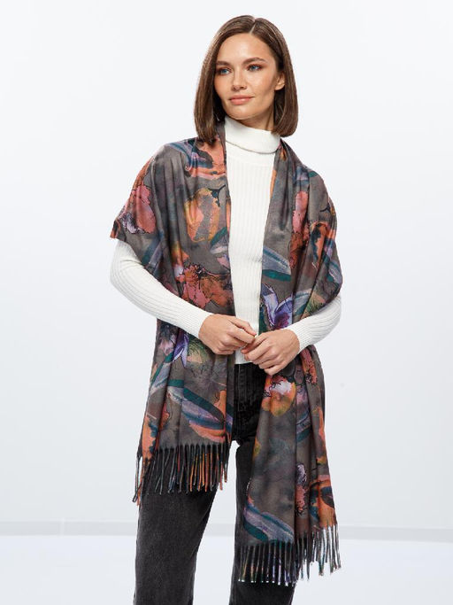 Палантин жен. виск+шерсть 72х180 LDR33-007-15 - Labbra фото 4