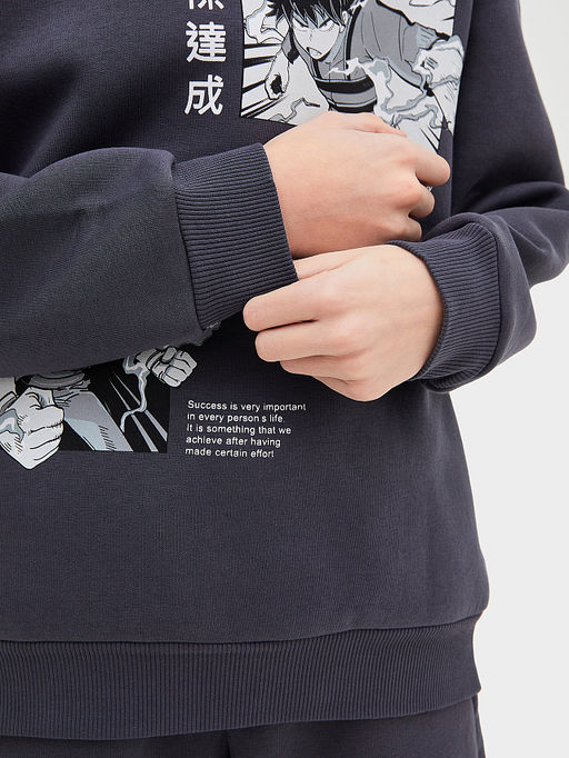 Комплект для мальчиков (джемпер, брюки) серый с печатью - Mark formelle фото 8