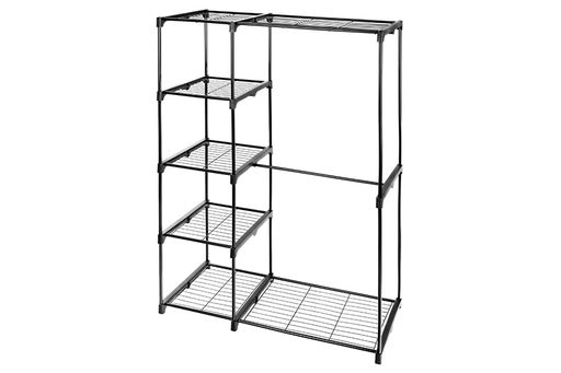 Стеллаж с вешалкой универсальный 115*50*170 см Черный с 4 полками - Elan gallery фото 9