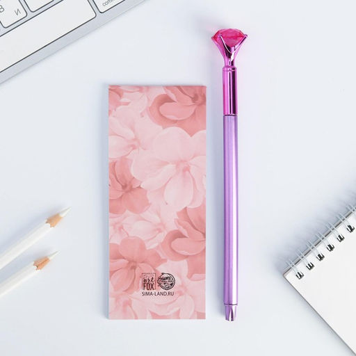 Подарочный набор, блокнот 32 листа A7 и ручка пластик «С 8 Марта»