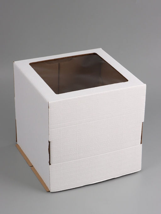 Коробка для торта, кондитерская, белая, с окном 30 х 30 х 30 см Набор 5 шт