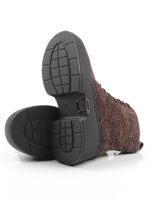 01-DMD-D257 BROWN Ботинки демисезонные женские (натуральная кожа, байка)