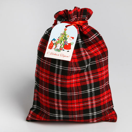 Цена за 5 шт. Мешочек подарочный новогодний «Подарки под ёлкой», 20 х 30 см +/- 1.5 см