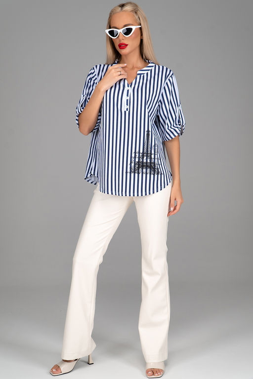 Рубашка Мулен Руж (полоска/эйфелевая башня) - Эльза фото 4