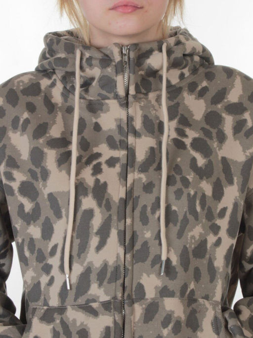 869-3 BEIGE/LEOPARD Костюм спортивный зимний женский (95% хлопок, 5% полиэстер)