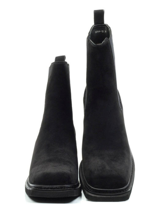 04-E21W-1B BLACK Ботинки зимние женские (натуральная замша, натуральный мех)