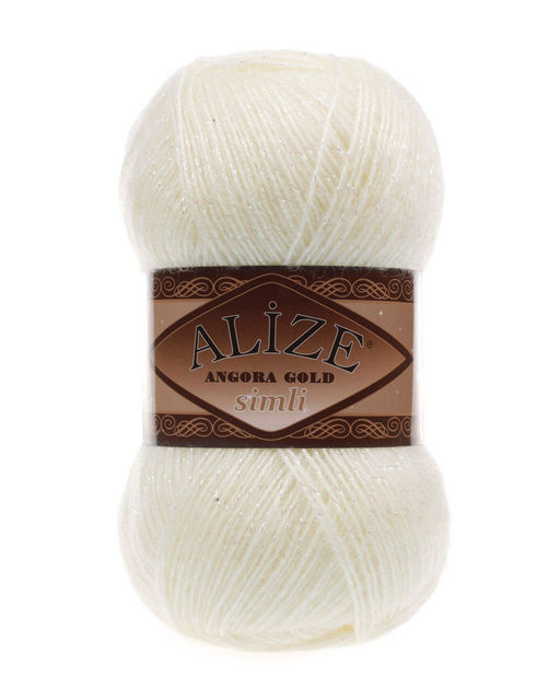 Ангора голд сим (Angora gold sim) пряжа Alize 20%шерсть 5%метанит 75%акрил 5х100г/500м