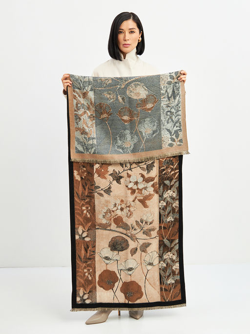 в СОСТАВЕ ШЕРСТЬ и КАШЕМИР Большой, мягкий, теплый однотонный двусторонний палантин. - Tantino фото 12