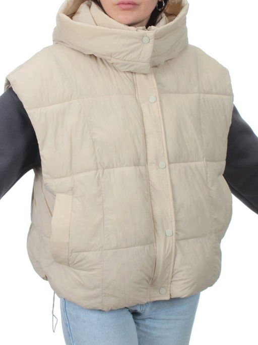 24001 BEIGE Жилет утепленный женский (100 гр. холоффайбер) - Fashion фото 2