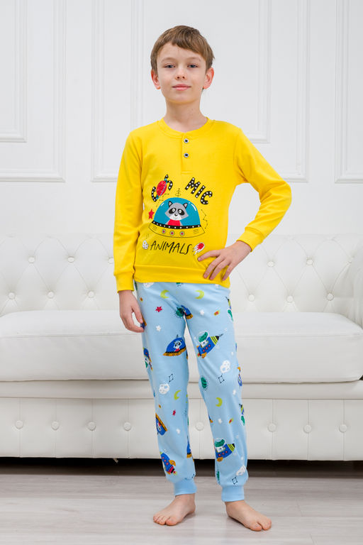 Пижама детская из интерлока Улыбка енот в нло - Амадэль фото 11