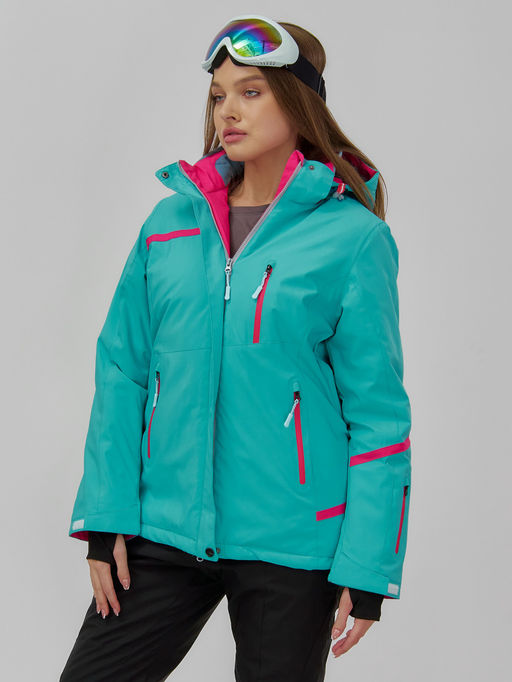 Горнолыжный костюм женский зимний бирюзового цвета 07091Br - Chunmai фото 13