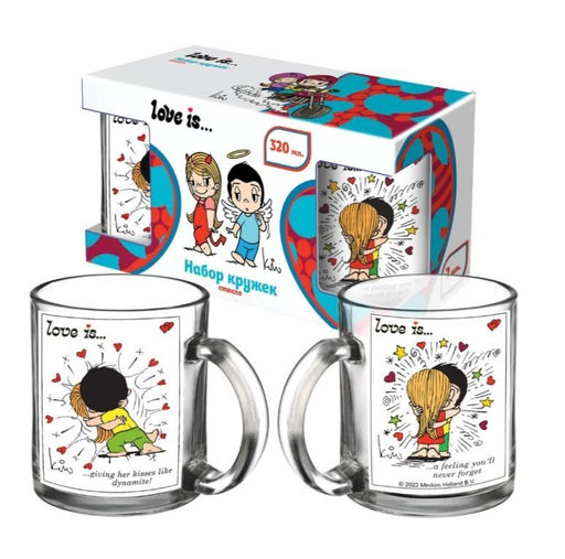 Набор кружек "Love is...Объятия", 320 мл, стекло