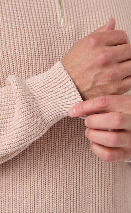 Джемпер мужской с воротником-стойкой на молнии P321-15629 бежевый - Primm фото 4