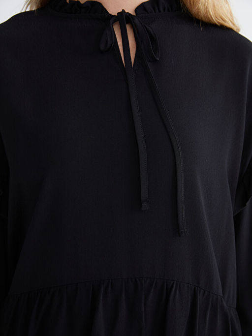 Ba?lamal? Yaka Oversize F?rf?rl? Bluz