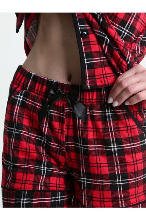 Пижама женская П-71 Клетка красный - Хороший трикотаж фото 7