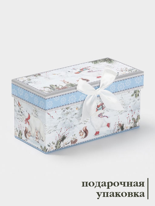 Набор кружек новогодних «Белый мишка», 2 шт., 220 мл, керамика, подарочная упаковка, белый