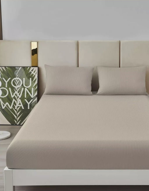 Простыня Страйп на резинке Мерцана MERCS008 (Дымчатый) 90x200