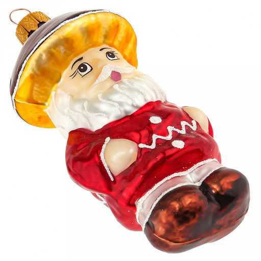 Елочная игрушка фигурка стеклянная Грибок - лесовичок, ручная художественная роспись, подарочная упаковка (Россия) - Домашняя мода фото 5