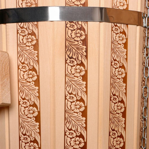 Обливное устройство для бани «Русские узоры», 10 л, липа, пластиковая вставка, «Добропаровъ»