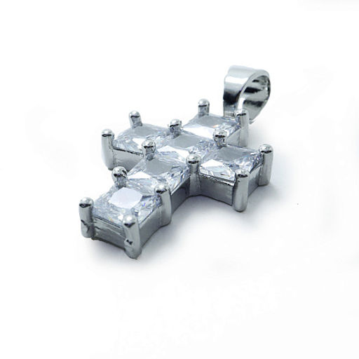 Подвеска крестик Хрустальный из чешского стекла с алмазной огранкой