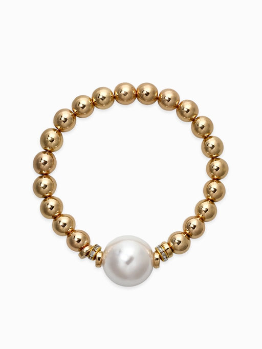 Браслет "Стильный жемчуг" (набор 5шт), №8/16, цвет белый в золоте