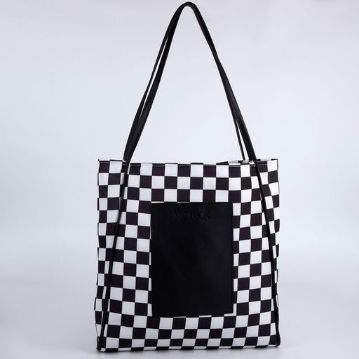 Сумка - шопер с нашивкой NAZAMOK Бело-чёрный, 40387 см  фото 6