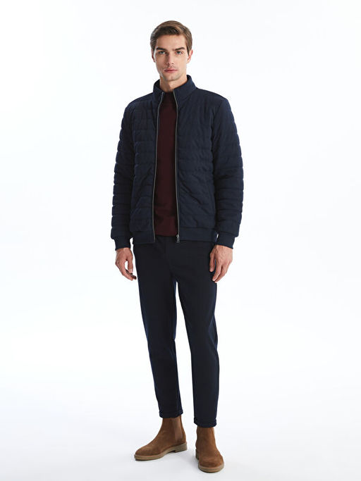 Slim Fit Dik Yaka Erkek Mont