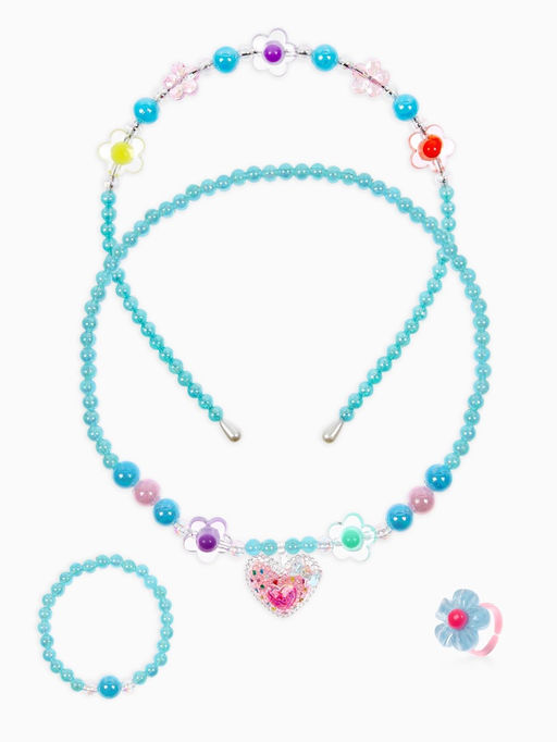 Комплект детский «Выбражулька. Сердце», 4 предмета: клипсы, бусы, кольцо, ободок, МИКС