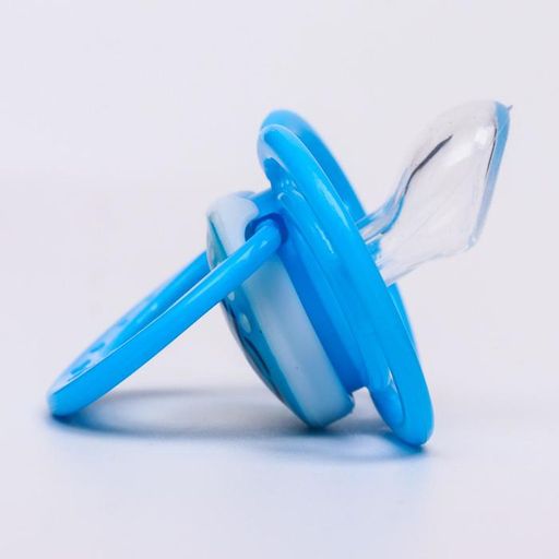 Соска-пустышка ортодонтическая, силикон, от 3 мес., Лев, цвет голубой - Крошка я фото 2