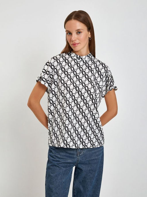 10200270380 Блузка жен. Trieste черный принт - Concept club фото 2