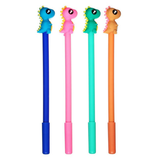 Цена за 12 шт. Ручка - прикол гелевая Маленький динозаврик, МИКС