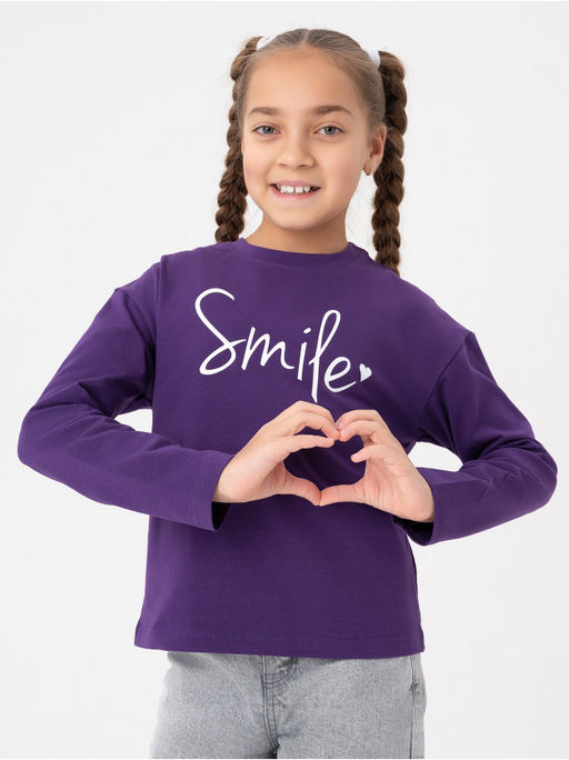 Лонгслив детский Смайл фиолет