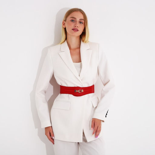 Ремень женский, ширина 6 см, на резинке, пряжка металл, цвет красный - Simaland фото 4