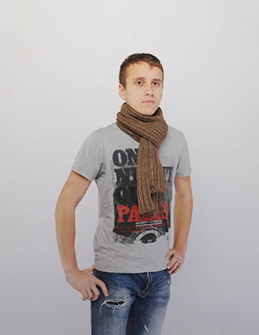 Шарф ОДНОТОННЫЙ вязаный в/шерсть 160х22 см