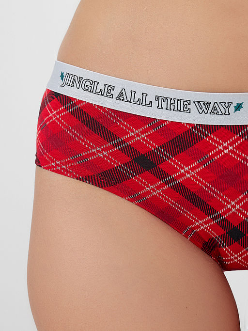Цена за 2 штуки! Трусы шорты женские новогодние в клетку - Mark formelle фото 5