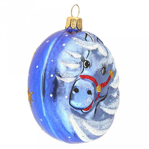 Елочная игрушка фигурка стеклянная "Зодиак. Лошадка " h8см, ручная художественная роспись, цвета микс, подарочная упаковка, "Символ 2026 года" (Россия)