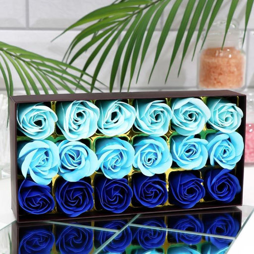 Мыльные розы, синие оттенки, набор 18 шт. - SB BEAUTY фото 2