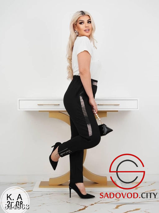 Брюки женские из плотного трикотажа