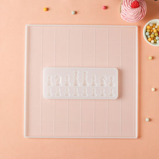 Набор молдов Доляна Шахматы, силикон, 2 предмета: доска 31?1 см, фигуры 20,5?8,5?1 см  фото 2