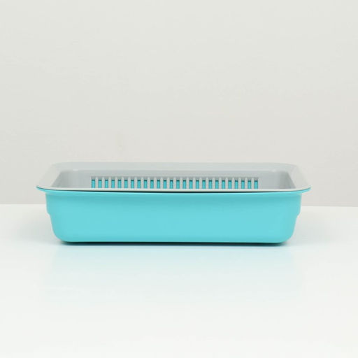 Туалет с сеткой, 35,5х26х7 см, серый/бирюзовый - Simaland фото 2