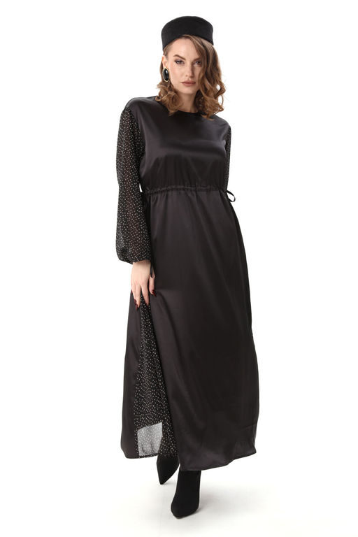 Платье NIKVA н991-4 чёрный и белый горох  фото 3