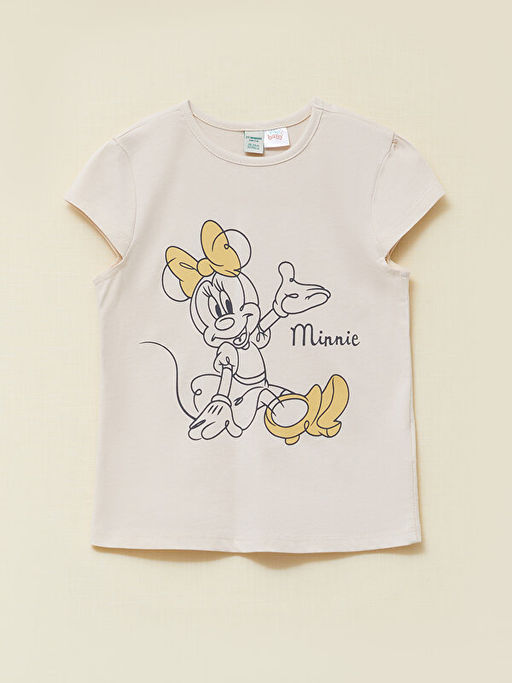Bisiklet Yaka K?sa Kollu Minnie Mouse Bask?l? K?z Bebek Pijama Tak?m? - Waikiki фото 2