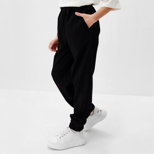 Брюки для девочки MINAKU: Casual Collection KIDS, чёрные, рост 134 см