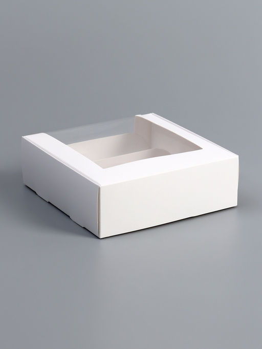 Коробка складная, под 3 эклера, белая, 15×15×6 см