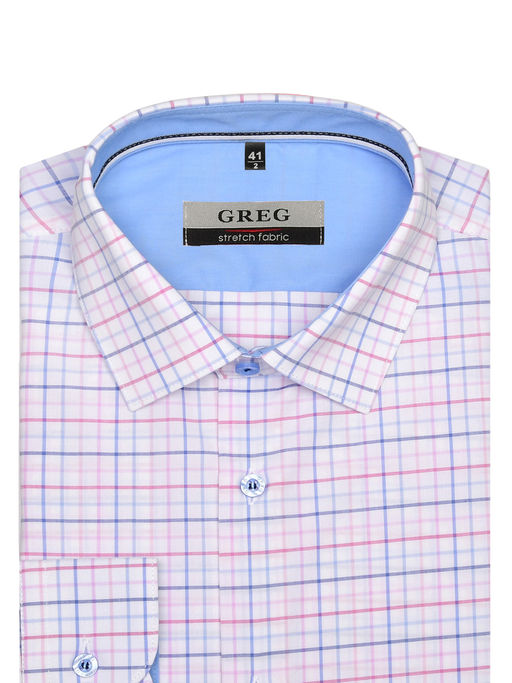 Сорочка мужская длинный рукав GREG 165/237/0432/ZN/1p STRETCH  фото 3