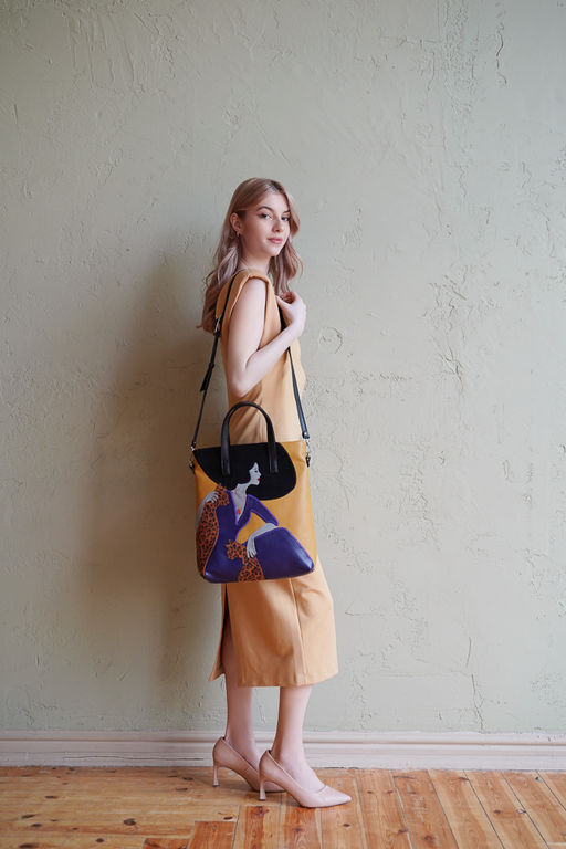 Сумка с аппликацией ДС-220-224 черный+желтый - Protege фото 2