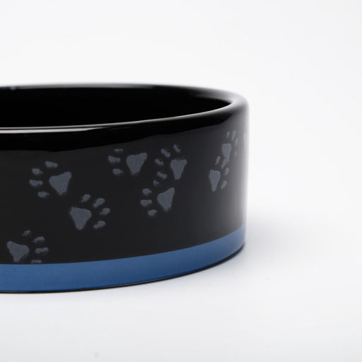Миска керамическая Черный кот 300 мл - 12.512.54.5 см, черная/синяя - Пижон фото 6