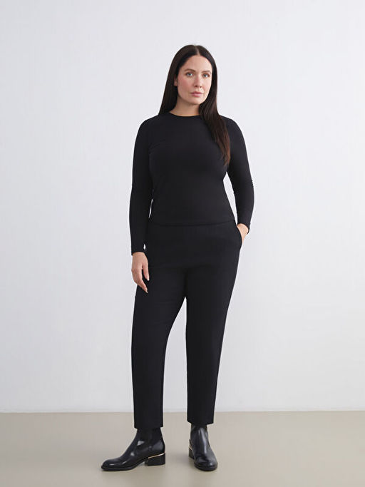 Beli Lastikli Havu? Kesim Dokulu Kad?n Pantolon